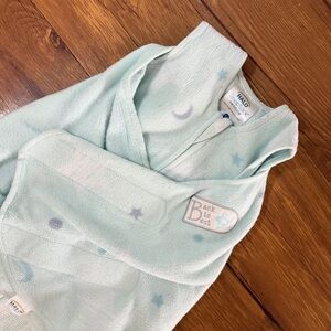 Halo Sleep Sack Fleece Swaddle Size Small 3-6M Mint Green Celestial Moon Star